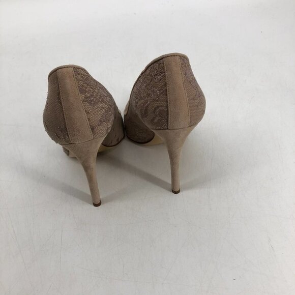 NIB MaxMara Leccio nude lace high heels pointed toe  taupe 37.5 - Picture 13 of 16